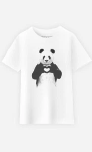 T-shirt enfants manches courtes couleur blanc, LOVE PANDA - Imagen 1 de 3