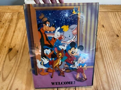 Rare Vintage “Welcome to the World of Disney” Poster Frame Mickey 16" x 12" - Image 1 of 4