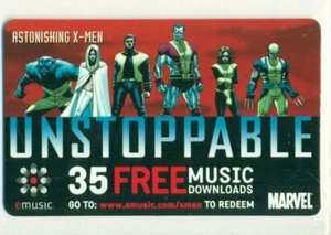 TARJETA PROMOCIONAL - MARVEL - TARJETA DE DESCARGA DE MÚSICA - ASOMBROSO X-MEN - 2006 - Imagen 1 de 2