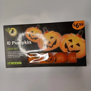 Halloween Jack-o-Lantern 10 Piece Decorative Pumpkin Light Set All Hallows Eve - Picture 1 of 4