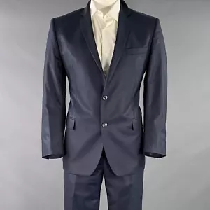 Traje De Lana Azul Marino Con Solapa De Muesca Talla 46 De VERSACE COLLECTION - Imagen 1 de 19
