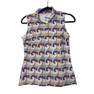 J. McLaughlin Sleeveless Top Women XS Bedford Blue Coral Pickleball Golf New - Picture 1 of 2