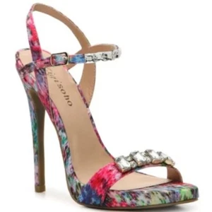 Zigi Soho Marlena Damen-Heels mit Schmucksteinen besetzte Riemen pink und blau offene Zehenpartie Größe 9 - Bild 1 von 15