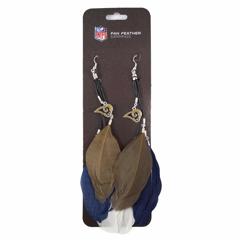 NFL Women Dangle Fan Feather Earrings St Louis Rams Hook Ear Jewelry Souvenir Cover