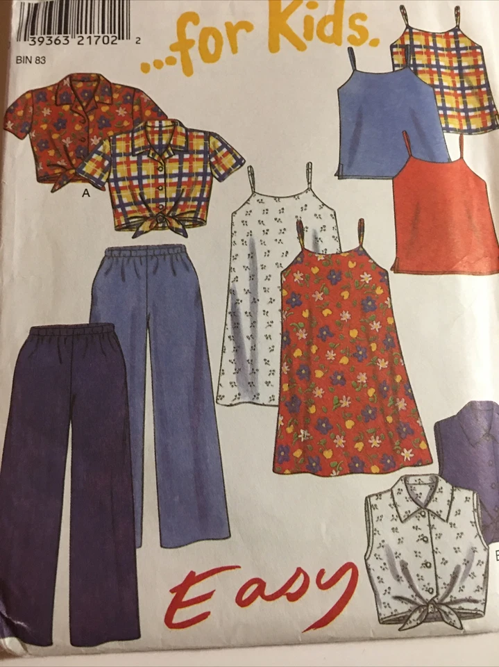 NEW LOOK for Kids 6770 Vintage Sewing Pattern Tops Pants  Size  7 8 9 10 11 12 - Image 1 of 4