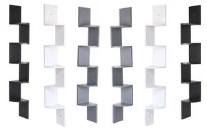 Wall Mounted 5 Tier Corner Shelf Home Office Book Pictures CD Storage Shelving - Picture 1 of 16