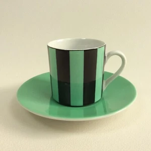 Dibbern Parklane Park Lane Espressotasse Mokkatasse Untertasse schwarz grün  - Bild 1 von 3