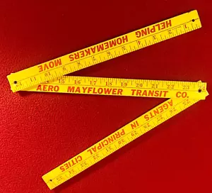 Publicidad plegable Mayflower Transit Co. Yardstick/años 80/amarillo brillante - Imagen 1 de 4
