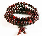 8mm Tibetan 108 Red Sandalwood Buddhist Prayer Beads Mala Bracelet Necklace