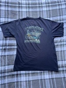 Newport Blue T Shirt Men’s M/L Blue Brew Graphic Beer Beach 5 O’ Clock Faded - Picture 1 of 8
