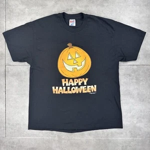 vintage hanes jack-o-latern halloween t shirt herren xl schwarz 1991 single stitch - Bild 1 von 12
