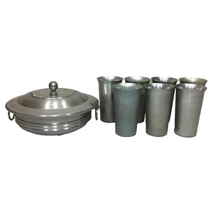 Vintage Lot of 7 Cups & Lidded Handled Serving Dish Lidded Pot Bowl - Picture 1 of 24