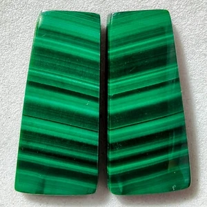 23,80 kt natürlicher Malachit Streichholz Paar Cabochon Edelstein 22,8 x 10,5 mm 52 - Bild 1 von 3
