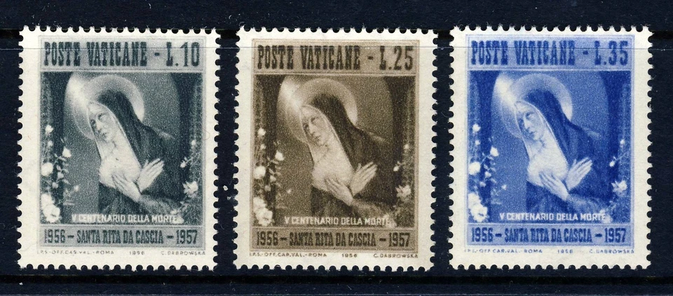 VATICAN CITY . 1956 St. Rita of Cascia (209-211) . Mint Never Hinged - Image 1 of 1