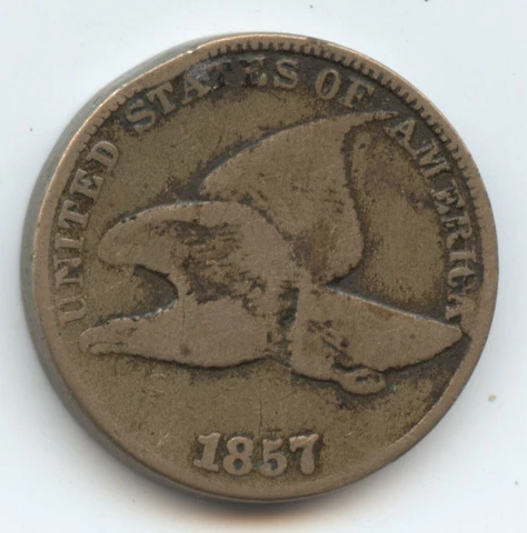 Error 1857 Flying Eagle Cent (#11401) VG planchet defect Cover