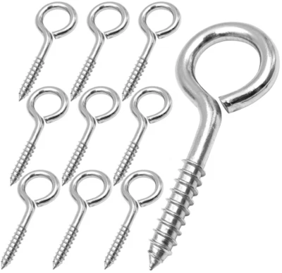 Eye Hooks Screw 2.5", 10 Pcs Stainless Steel Heavy Duty Eye Bolts Screw in Capac - Image 1 of 4