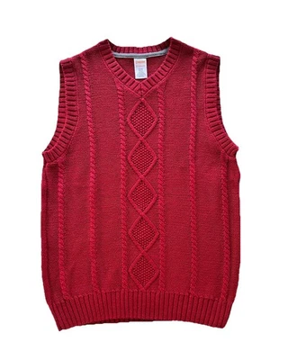 Gymboree Very Merry Red Cable Sweater Vest Size L(10-12) EUC - Image 1 of 3