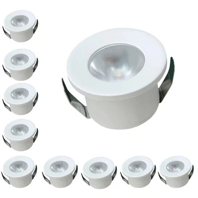 Set 10 Faretti LED COB 1W da Incasso Bianco Alluminio 220V per Scale Soffitto - Immagine 1 di 4
