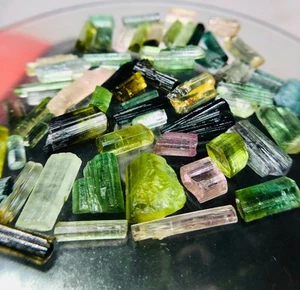 60-Carat Natural Tourmaline beautifl Colors clean Crystals lot From Afghanistan. - Picture 1 of 15