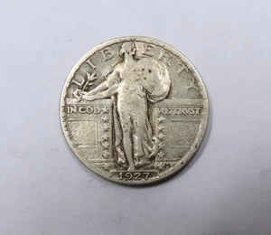 USA Stati Uniti d'America Standing Liberty Silver Quarter 1927 Aquila SCARCE - Foto 1 di 2
