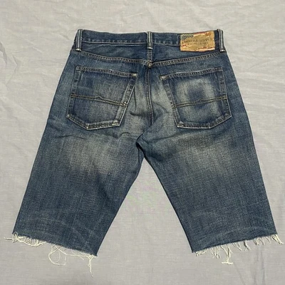 Denim Supply Ralph Lauren Shorts Mens 32 Blue Denim Jorts Cutoff Distressed Flag - Image 1 of 4