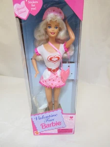 Muñeca Barbie 1996 edición especial divertida de San Valentín con pegatinas - Imagen 1 de 4