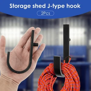 2Pcs J Hooks Wall Mount Hook J Shaped Hanger Organizer Heavy Duty Hose sttit - Picture 1 of 11