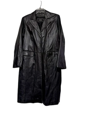 Gabardina de cuero Wilsons Pelle XL de colección costura en contraste mantequilla suave italiana Foto 1 de 4