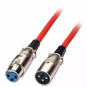 3m 3Pin Cable Male - Female Shielded Microphone Wire Cord (Red) Wholesale - Picture 1 of 1