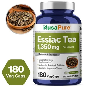 NusaPure Essiac Tea 1350 mg 180 Veggie Caps (Vegetarian, Non-GMO) - Picture 1 of 8