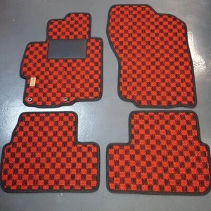 Alfombrillas de piso JDM EVO X LHD KARO alfombras de sisal rojas negras raras lanzadoras a medida - Imagen 1 de 2