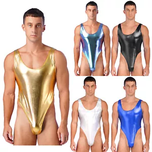 Costume da bagno uomo pezzo unico wetlook pelle elasticizzato body body costume da bagno - Foto 1 di 53