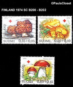 FINLANDIA 1974 SC B200 - B202 SETAS FINLANDESAS SRTAX 4 CRUZ ROJA FINLANDESA UNG F/VF - Imagen 1 de 2