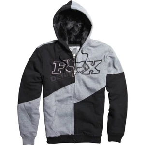Felpa con cappuccio Fox Racing Defeat Sasquatch zip nera e grigia nuova vecchio magazzino - Foto 1 di 2