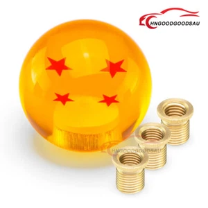 Round Dragon Ball 4 Star Shift Knob Manual Gear Shifter Head with 3 Adapters - Picture 1 of 15