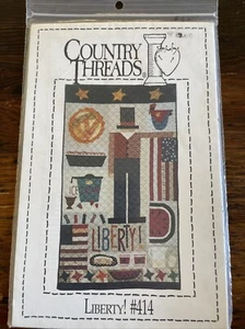 Country Threads Liberty! 414 Quilt Pattern Sewing 1995 4th Of July Americana - Picture 1 of 3
