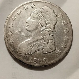 Cincuenta centavos borde letras 1836, ligeros arañazos, - Imagen 1 de 6