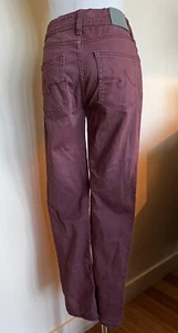 AG Adriano Goldschmied Kingston Luxe Kids 14 Slim Skinny Maroon Burgundy Jeans - Picture 1 of 5