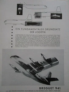 6/1961 PUB LOUIS BREGUET AVIATION BREGUET 941 STOL ORIGINAL DEUTSCHE ANZEIGE - Bild 1 von 1