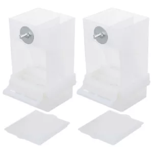 2PCS Auto Bird Feeder No Mess Cage Feeders for Parrot Canary Cockatiel Finch - Picture 1 of 12