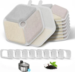 9 Pack Cat / Dog Water Fountain Filter & Sponges for Wireless Cat Water Fountai - Picture 1 of 6