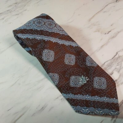 Corbata The Regency Collection de Don Loper marrón azul cachemir 56"x4,25" Foto 1 de 4