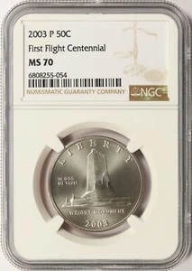 2003-P 50c First Flight Centennial Commemorative Half Dollar NGC MS70 - Picture 1 of 4