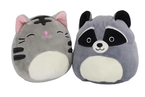Mini peluche Squishmallows lote de 2 Randy Raccoon & Tally Tabby Cat 5" - Imagen 1 de 9