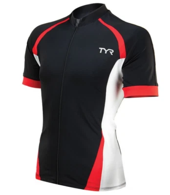 Jersey de ciclismo TYR para hombre pequeño negro rojo blanco cremallera frontal manga corta hecho en EE. UU. nuevo Foto 1 de 4