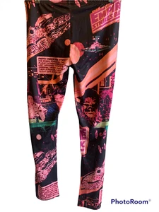 Star Wars Size XL Black and Pink Pull On Elastic Waist Legging Pants  - Picture 1 of 4