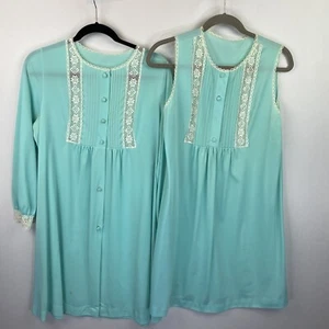 Ensemble chemise de nuit vintage Gossard Artémis bleu peignoir robe taille moyenne - Photo 1/24