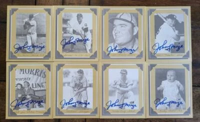 1977 THE JOHNNY MIZE STORY COMPLETE 22 CARDS SIGNED SET YANKEES DEC HOF JSA - Image 1 of 3