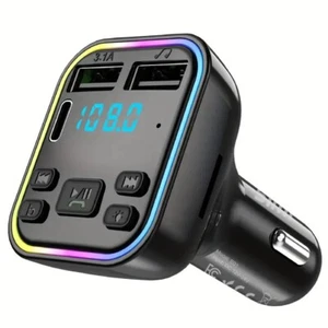 Transmisor inalámbrico Bluetooth 5.0 FM para automóvil Cargador USB Reproductor de MP3 Adaptador Reino Unido - Imagen 1 de 6