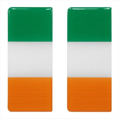 2x 98x42mm Ireland Irish Full Flag Number Plate Gel Domed Stickers Decal Badge - image 1 of 2